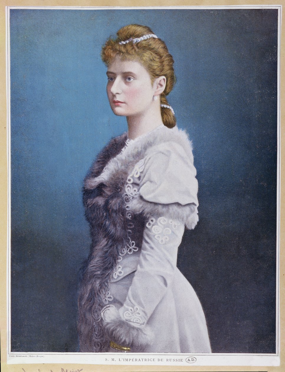 Portret van Tsarina Alexandra Feodorovna (1872-1918) c.1898 door Russian School