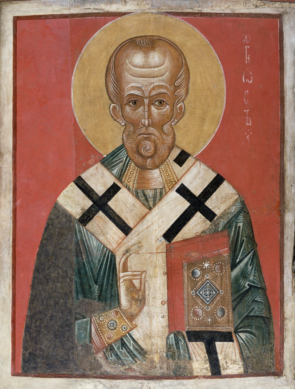 St. Nicolaas, Novgorod school, c.1300 door Russian School