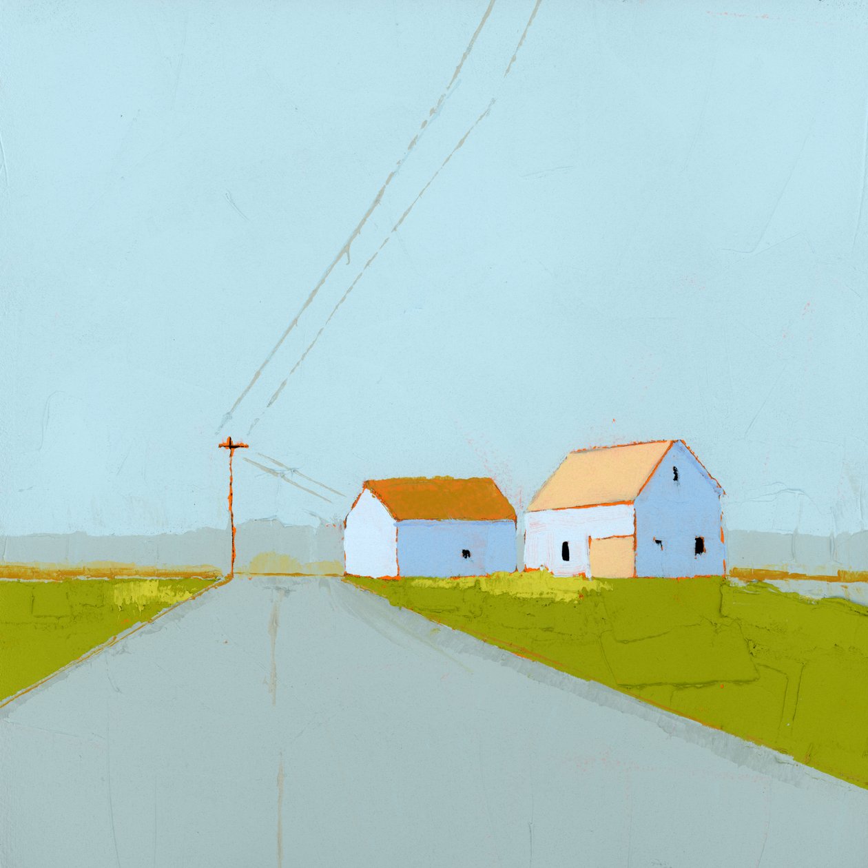 Bewolkte dag, 2025 (acryl op houten paneel) door Ruth Lague