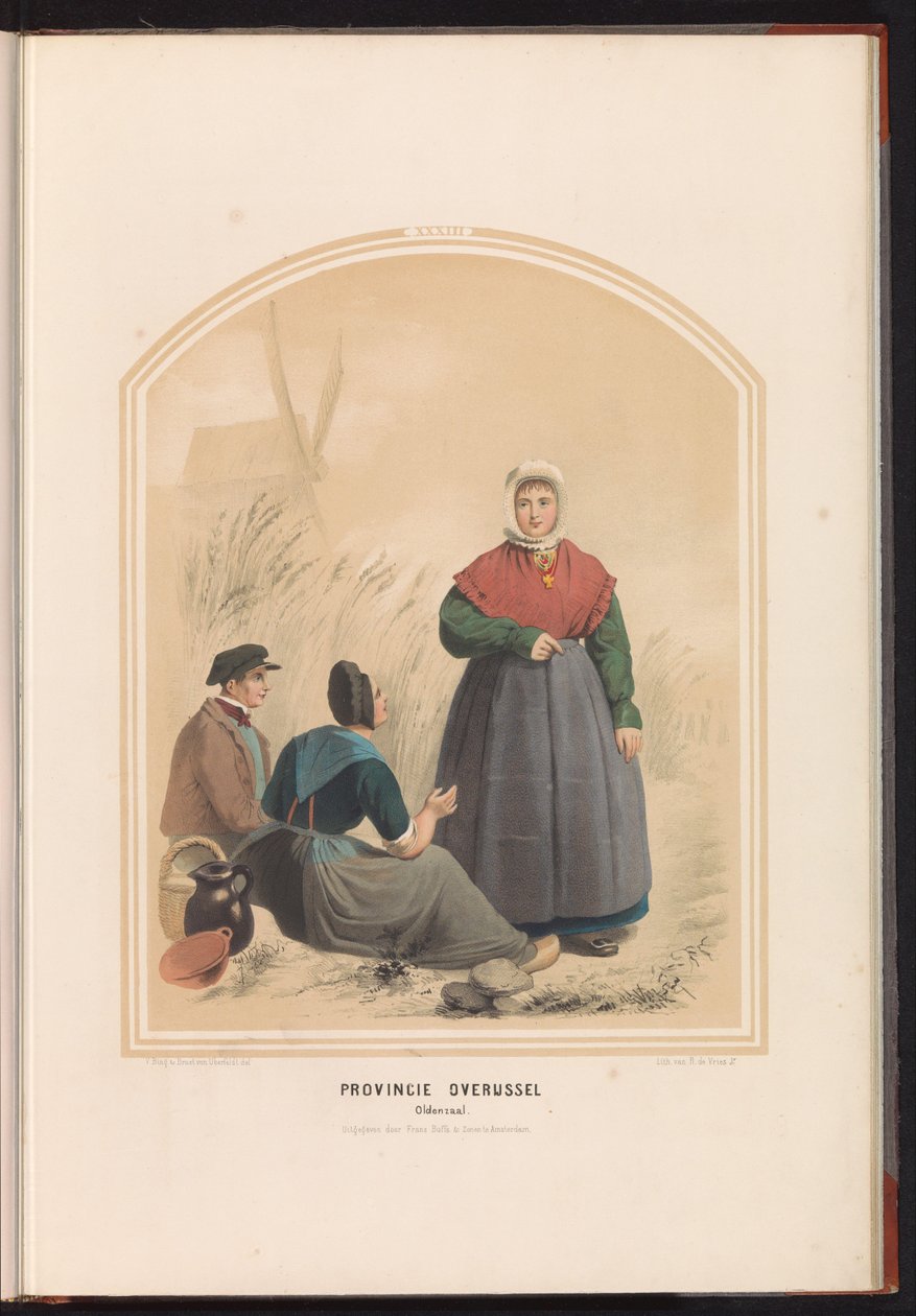 Klederdracht van Oldenzaal in Overijssel, 1857 door Ruurt de Vries