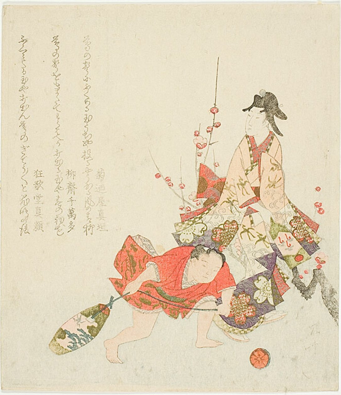 Nieuwjaars Surimono door Ryuryukyo Shinsai