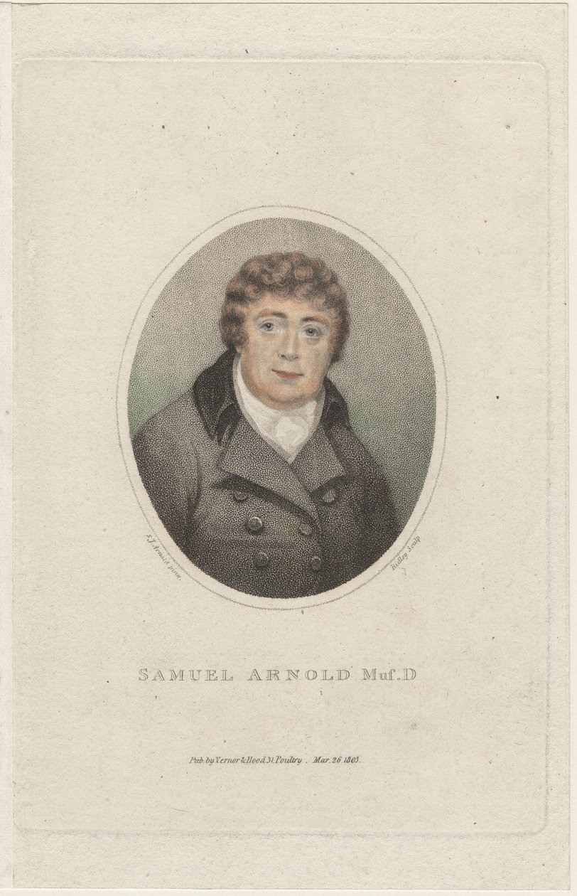 Samuel Arnold, gegraveerd door William Ridley (1764-1838), 1803 door S. J. Arnold