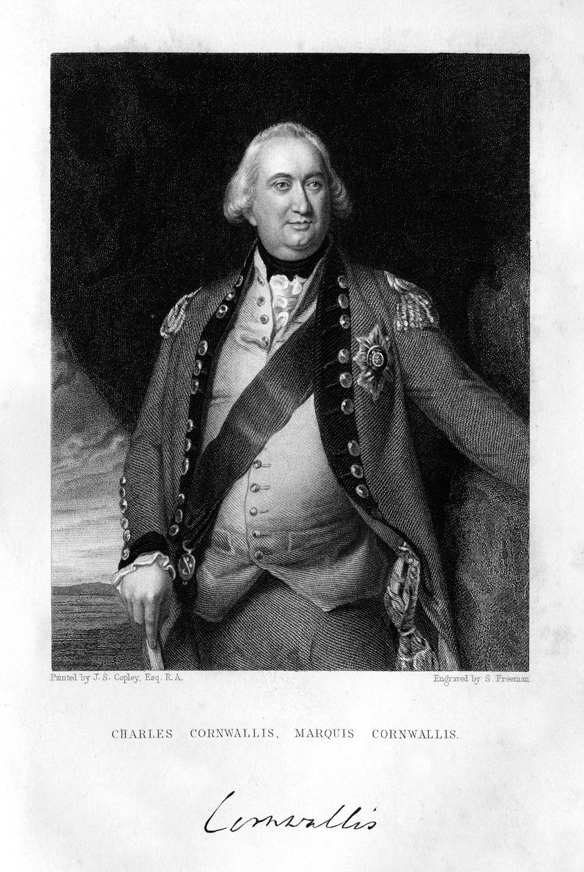 Charles Cornwallis 1738-1805, 1e Markies Cornwallis, 1839 door S. Freeman