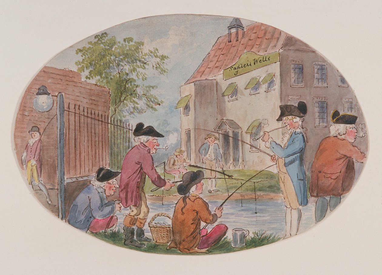 Uitzicht op vissers tegenover Sadler