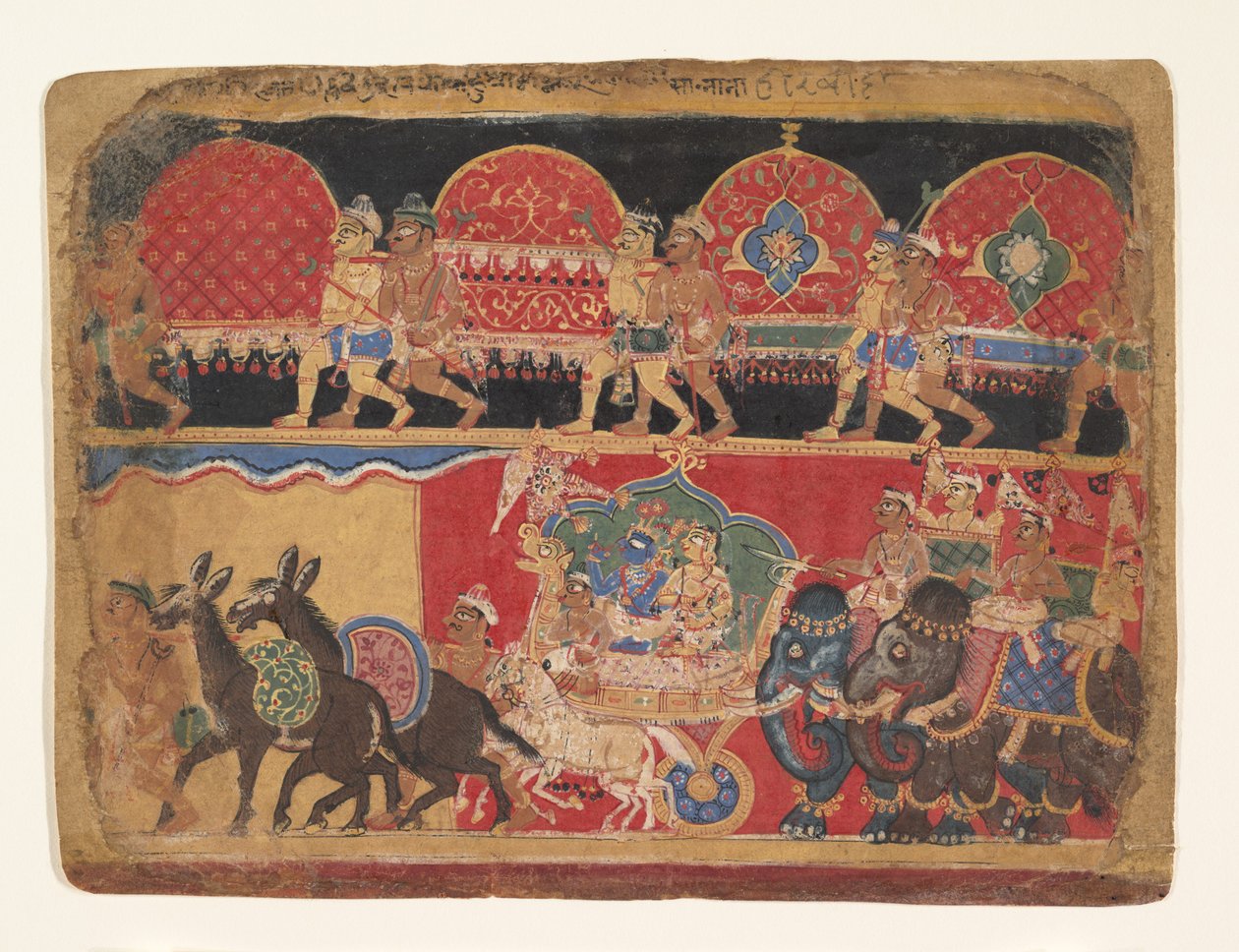 Krishna en de Kshatriya Meisjes gaan naar Dvaraka door Sa Nana