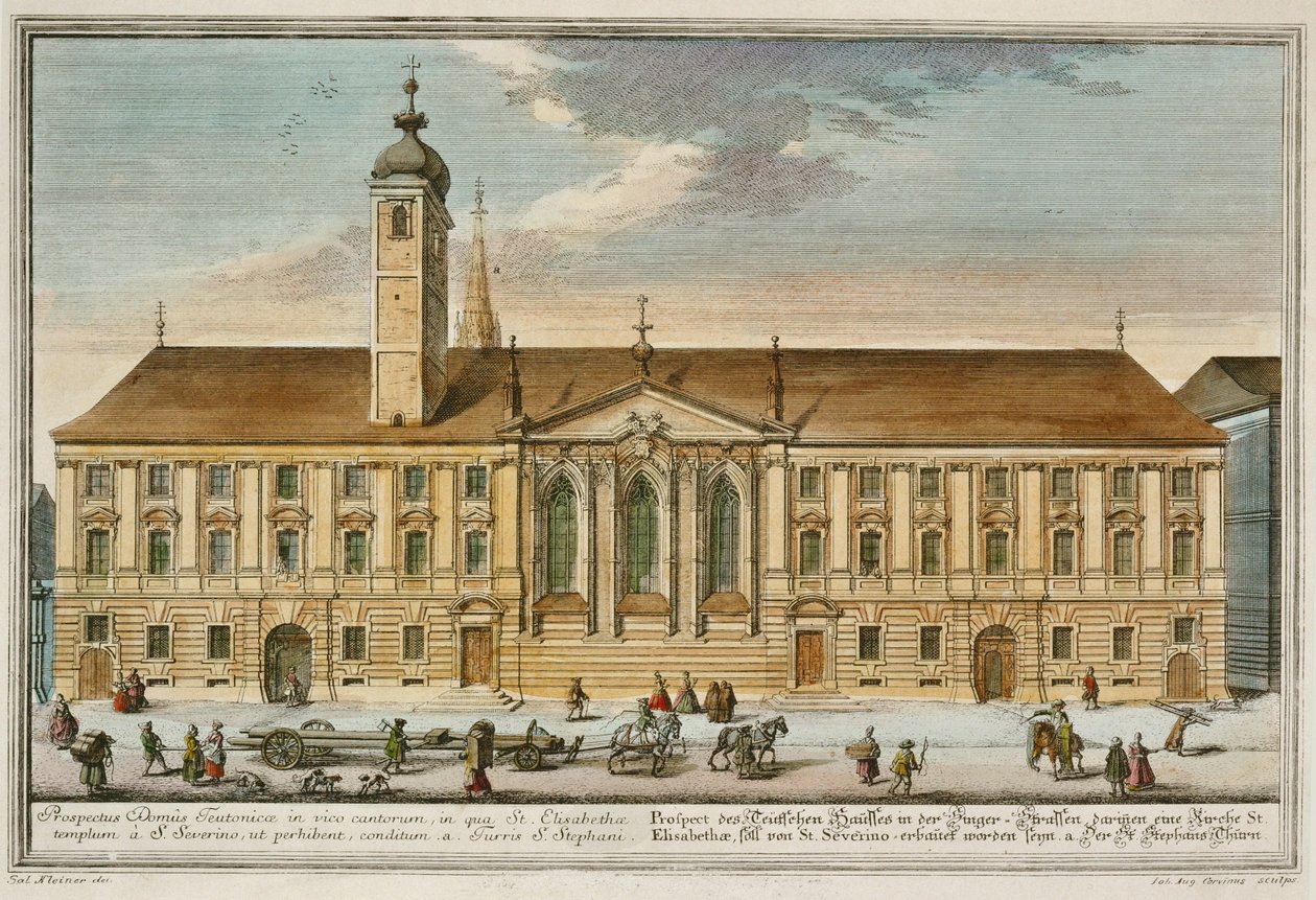 Huis van de Orde van Teutoonse Ridders in Wenen ... door Salomon (after) Kleiner