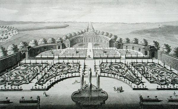 Zicht op de Oranjerie in Geibach, gegraveerd door Johann Georg Pintz (1697-1767/8) door Salomon (after) Kleiner