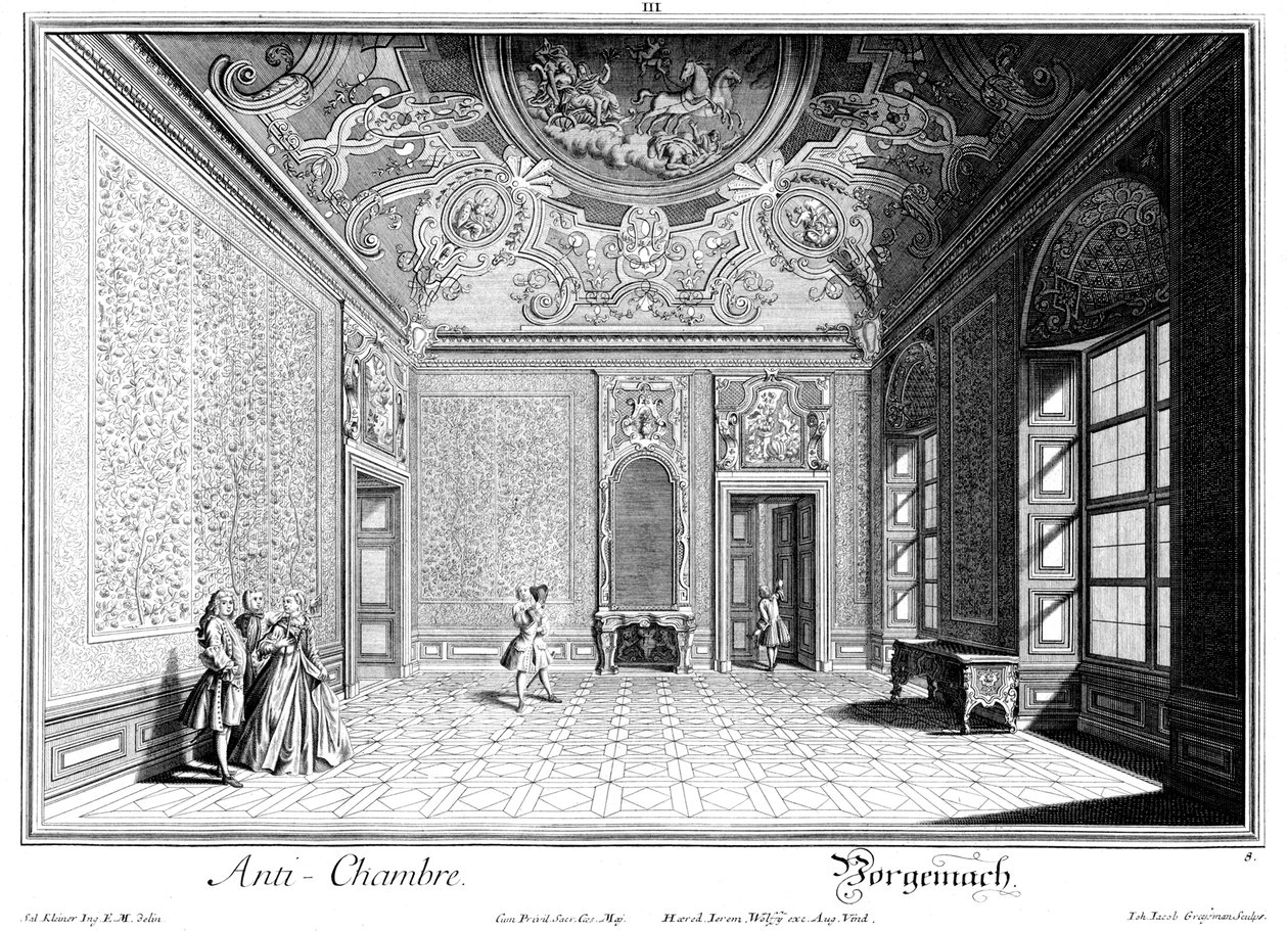 Antichambre van de parade slaapkamer door Salomon Kleiner