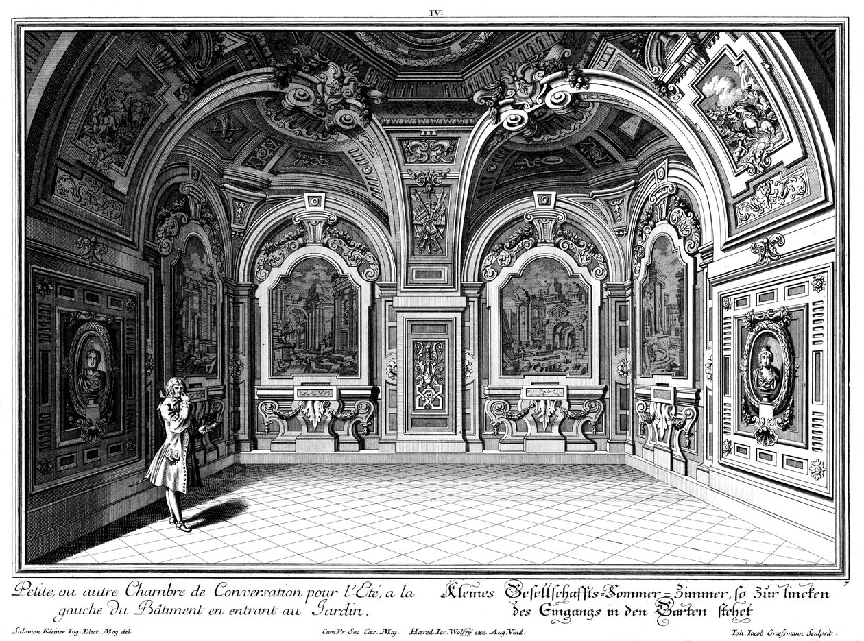 Kleine salon in de westvleugel door Salomon Kleiner