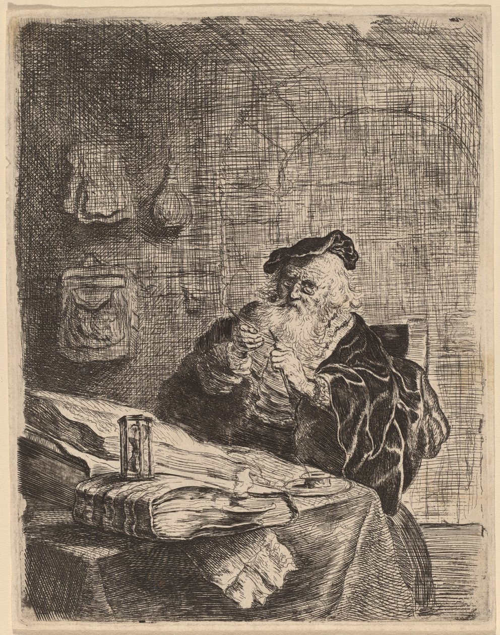 Man met een Pennemes door Salomon Koninck
