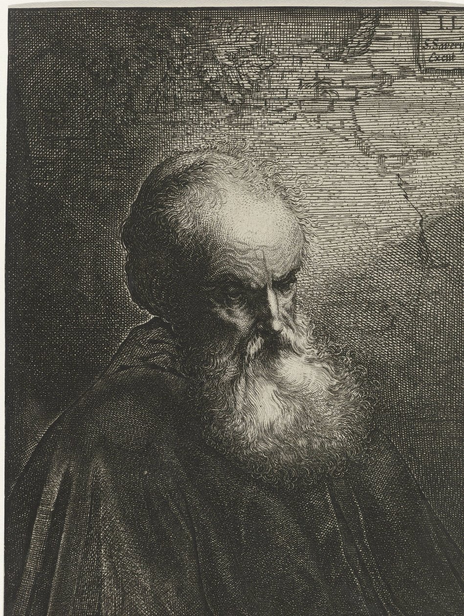 Portret van een oude man met baard door Salomon Savery