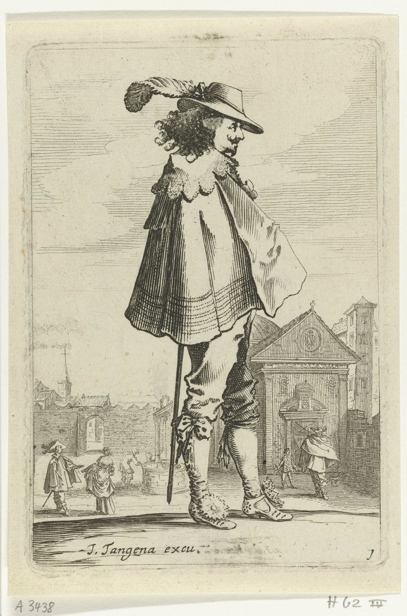 Staande officier en profil door Salomon Savery