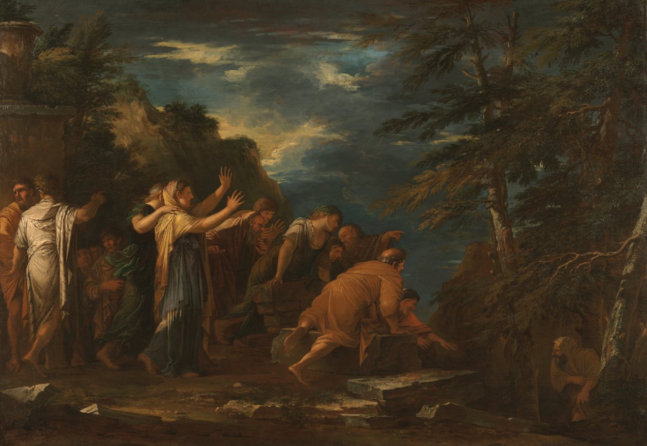 Pythagoras Komt uit de Onderwereld door Salvator Rosa
