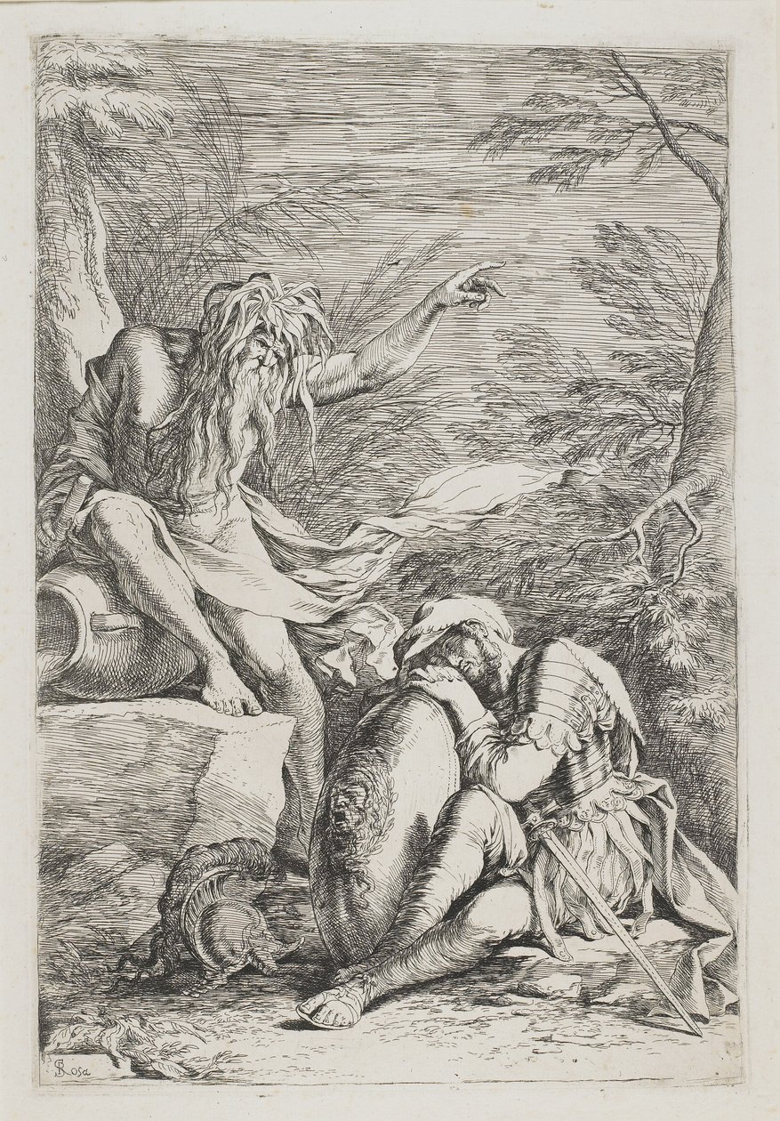 De Droom van Aeneas, c. 1663-1664 door Salvator Rosa