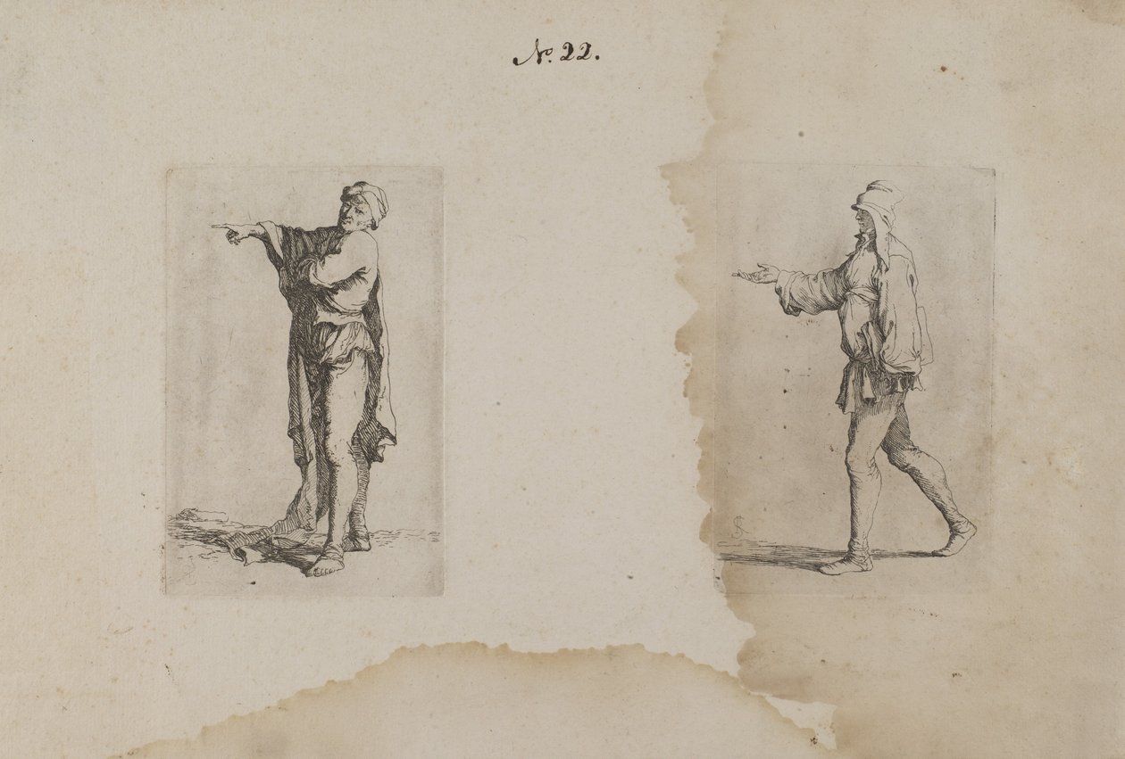 (Beeldjesreeks) Staande man, wijst naar links door Salvator Rosa