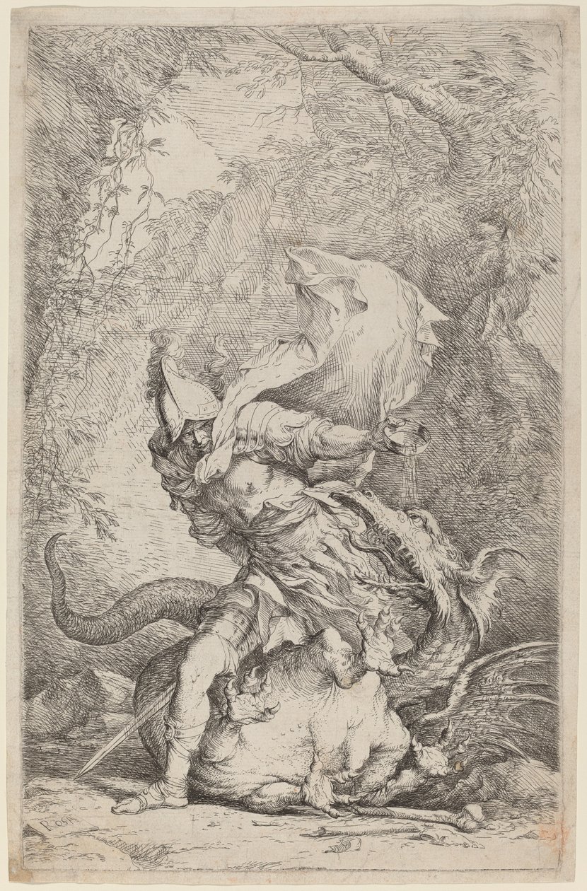 Jason en de Draak door Salvator Rosa