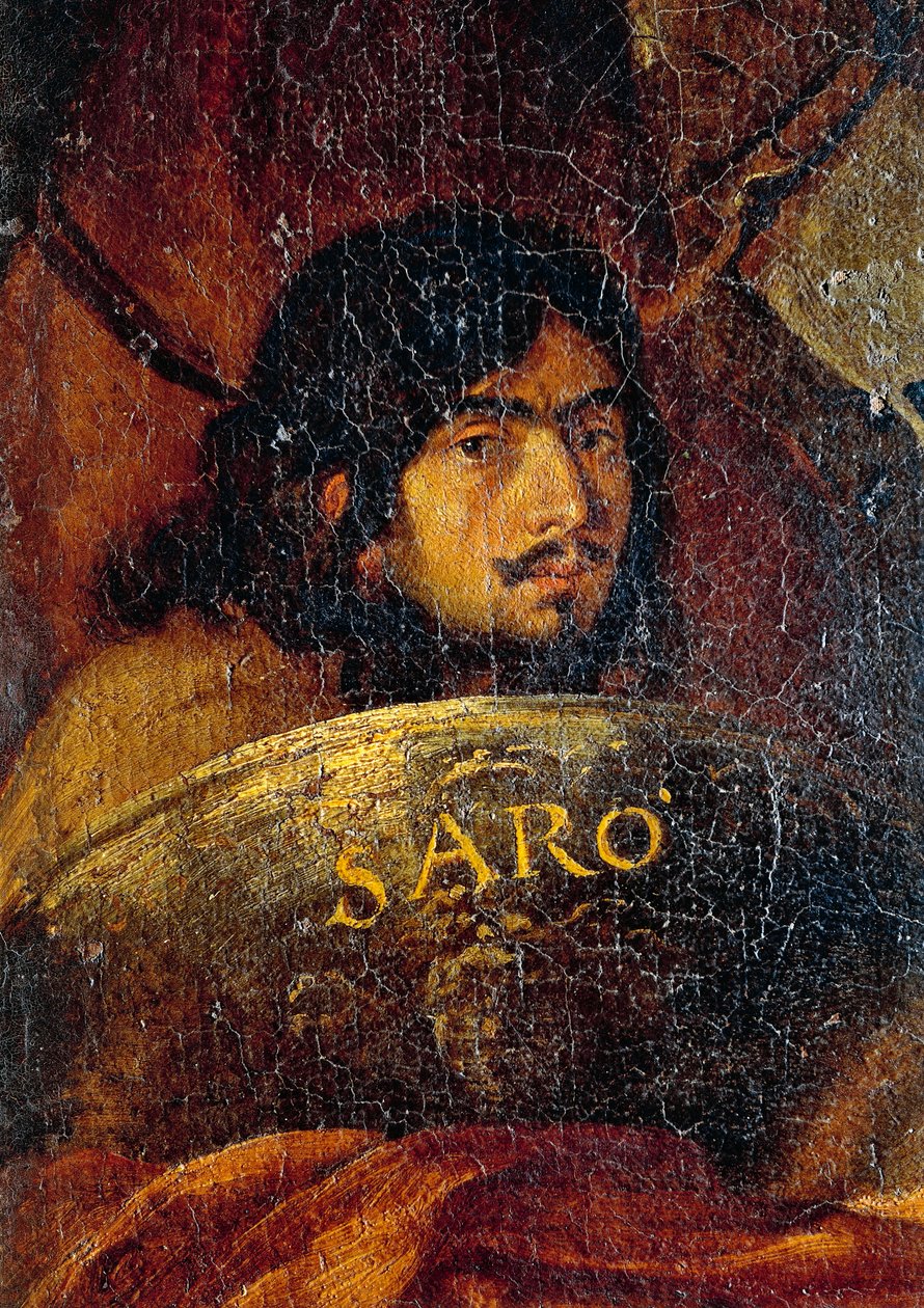 Zelfportret van de schilder (detail) door Salvator Rosa