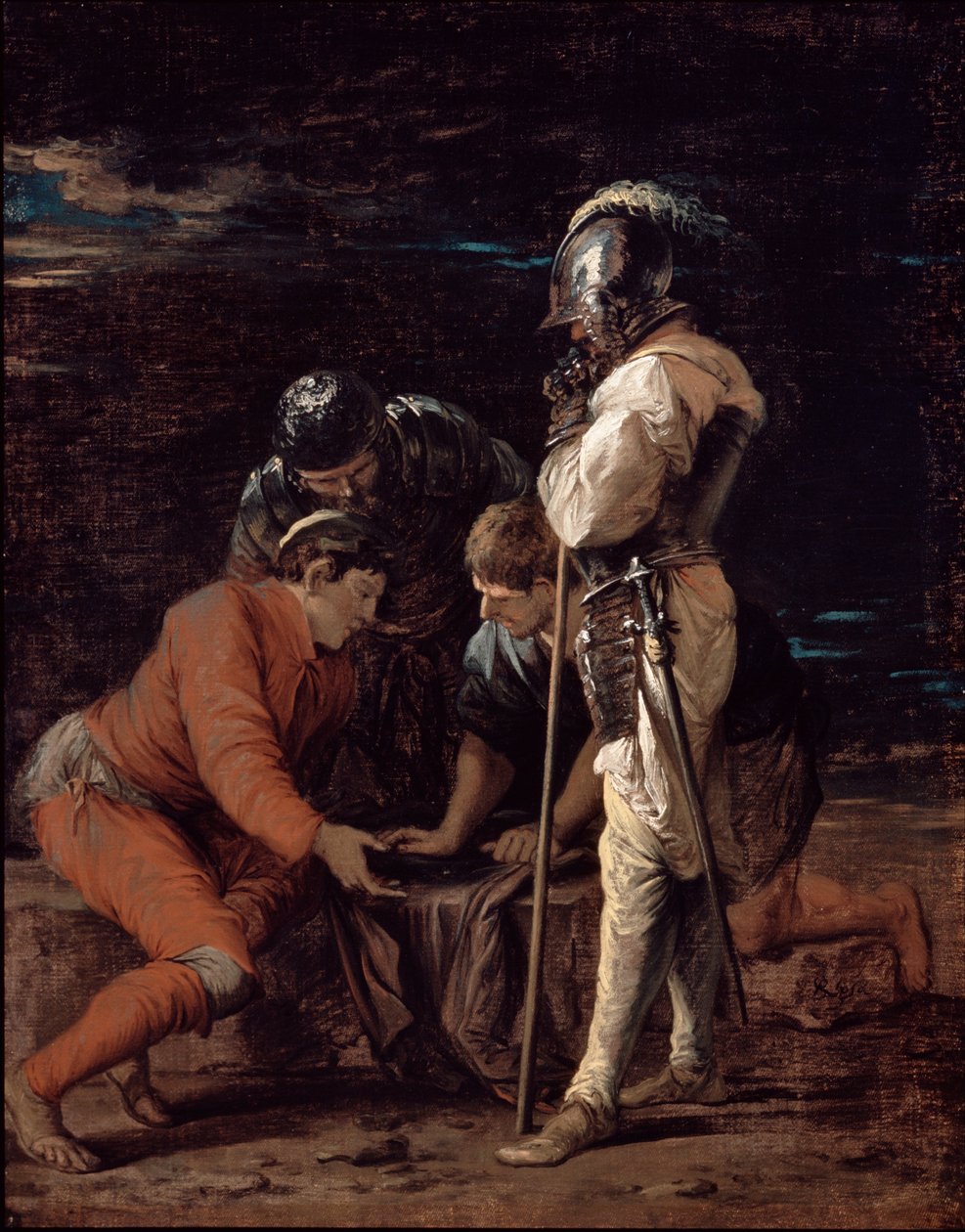 Gokkende soldaten door Salvator Rosa
