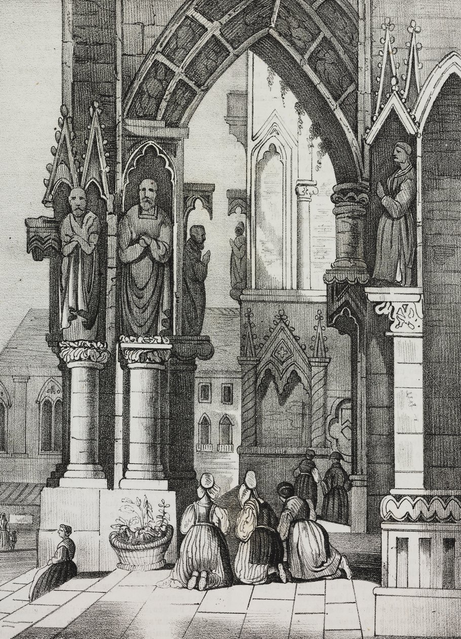 Kathedraal van Regensburg, Duitsland, lithografie door Salvatore Puglia uit Poliorama Pittoresco, nr. 12, 30 oktober door Salvatore Puglia