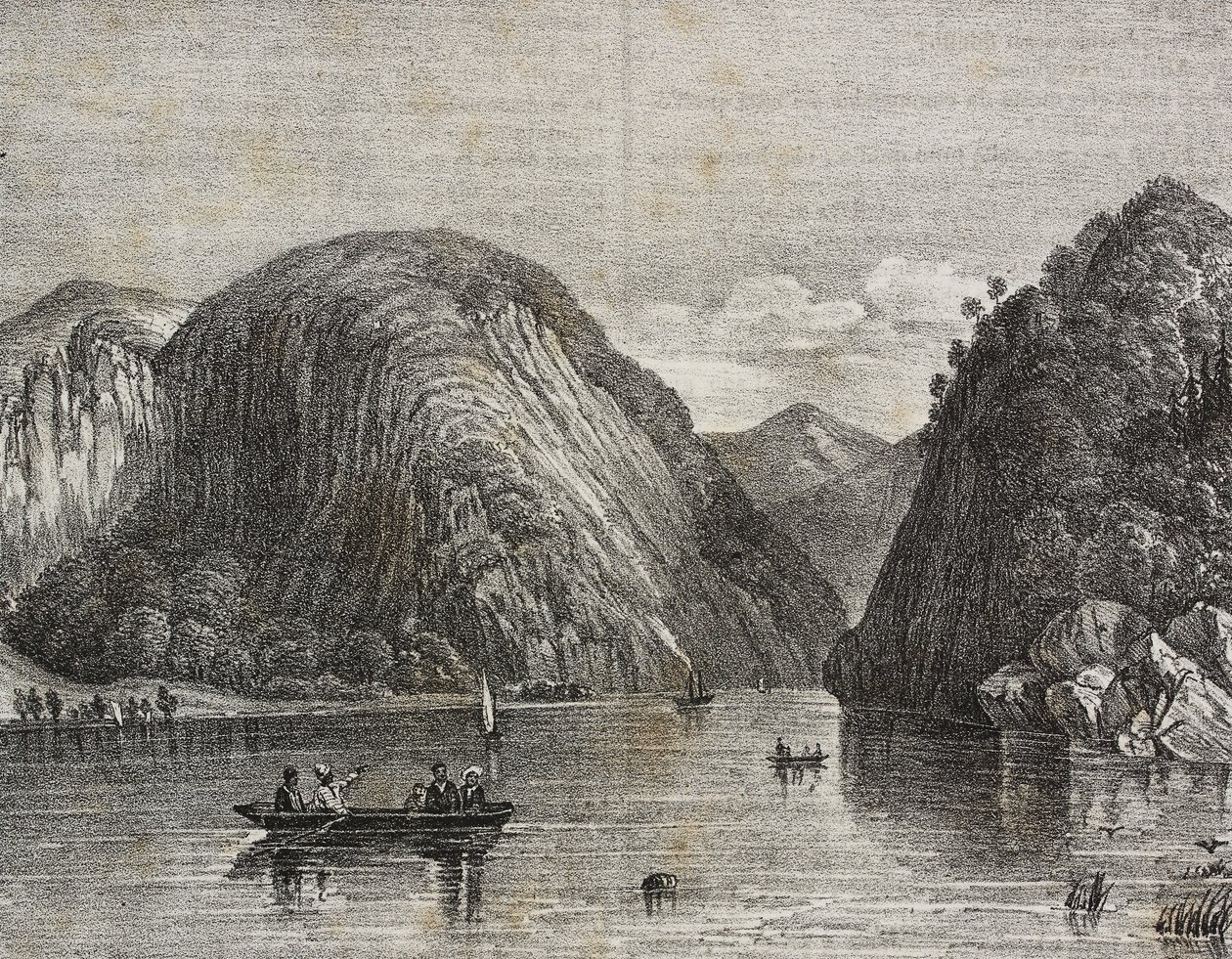 Rogers passage in Lake George, Verenigde Staten van Amerika, lithografie door Salvatore Puglia uit Poliorama Pittoresco, nr. 33, 25 maart door Salvatore Puglia