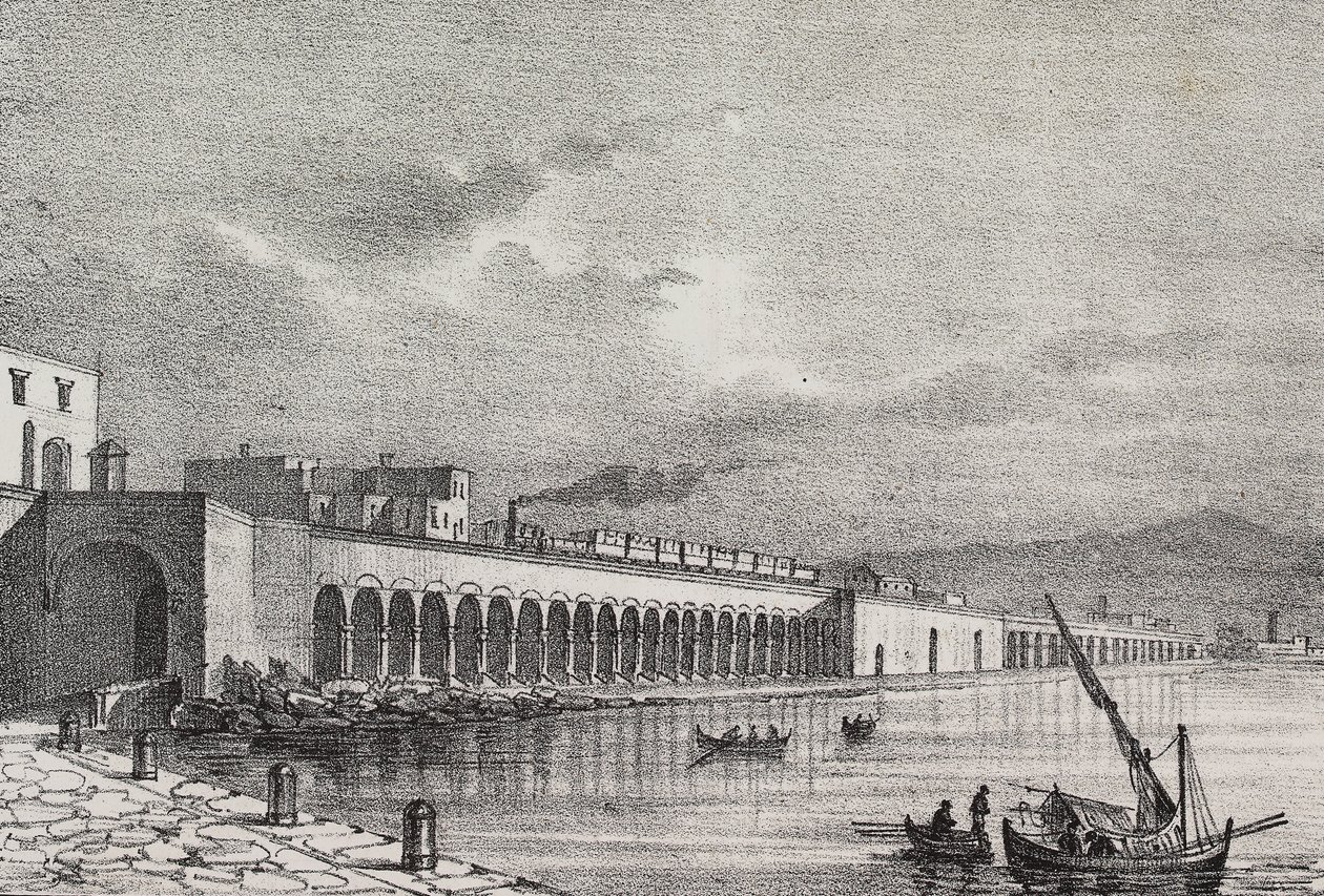 Uitzicht op spoorweg bij Torre Annunziata, Campania, Italië, uit Poliorama Pittoresco, nr. 21, 31 december door Salvatore Puglia