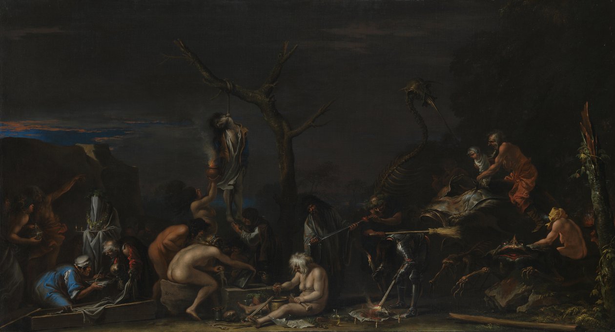 Heksen bij hun bezweringen, ca. 1646 door Salvatore Rosa