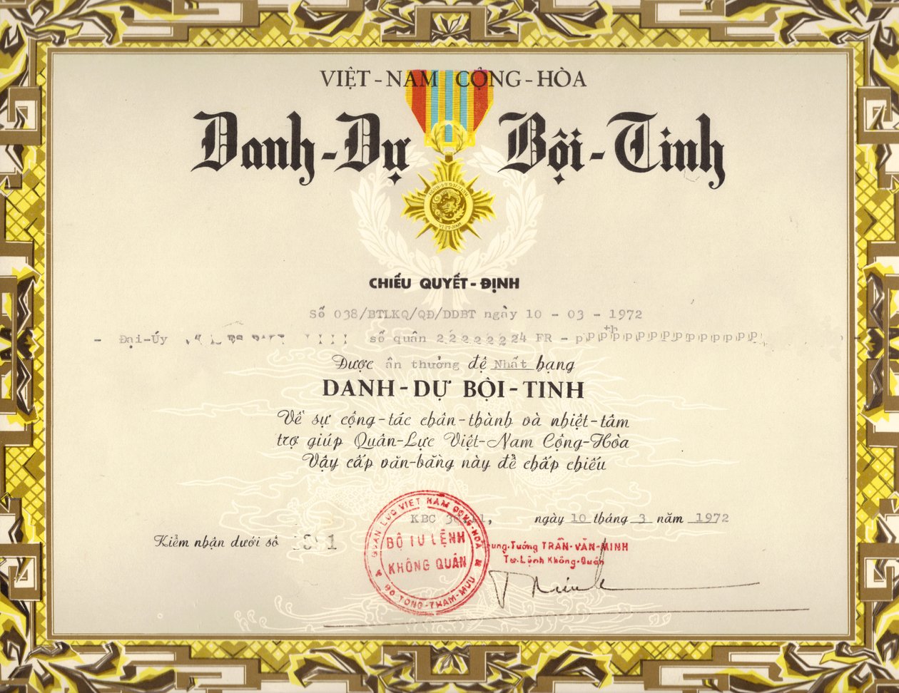 Vietnamese strijdkrachten ere-medaille (eerste klasse) citaat door Same.