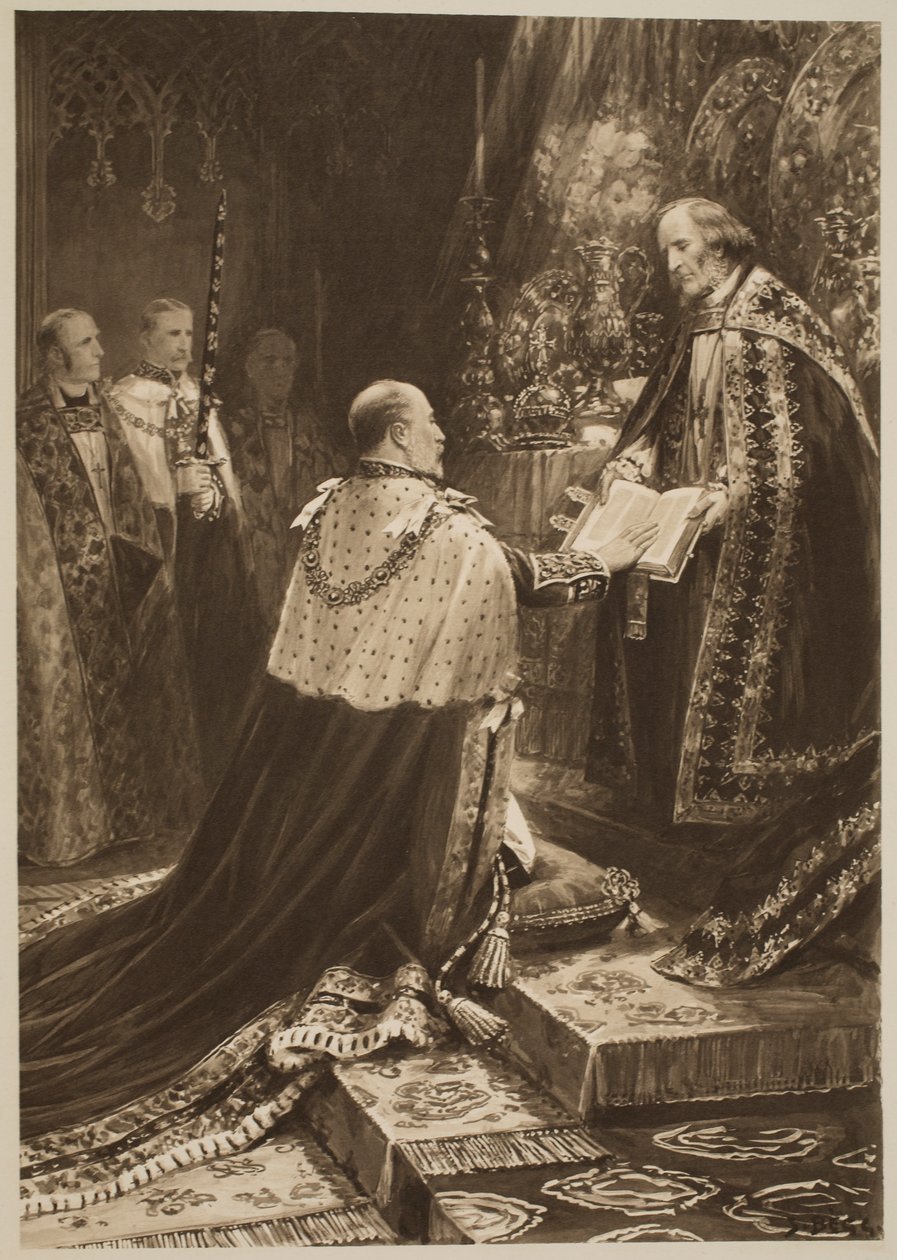 De Kroningsceremonie van 1902: De Positie van Koning Edward VII bij het afleggen van de Eed, uit 