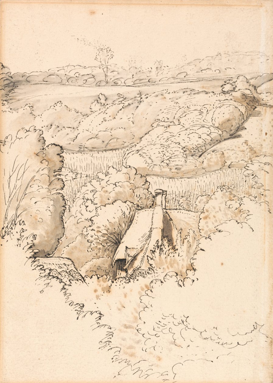 Een huisje tussen de bomen, Shoreham door Samuel Palmer