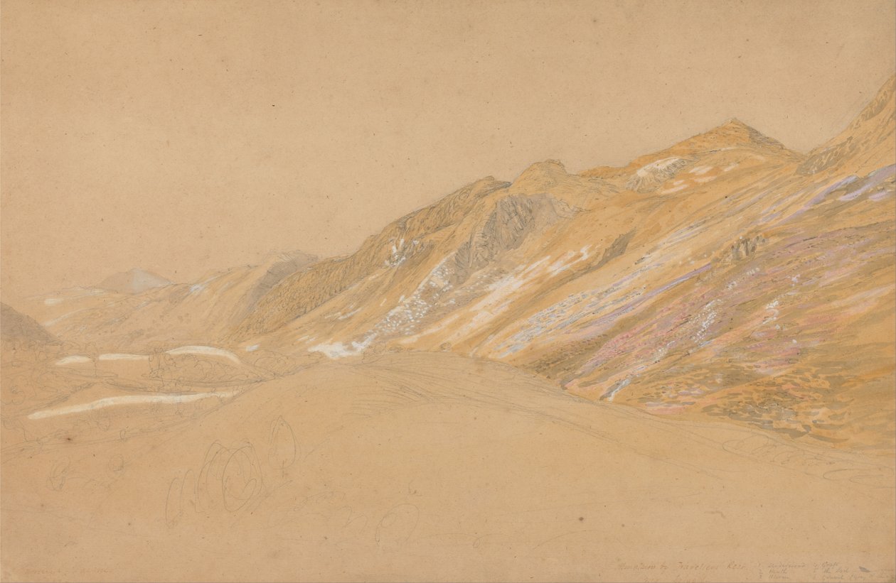 Bergen bij de reizigers nabij Dolgelly door Samuel Palmer