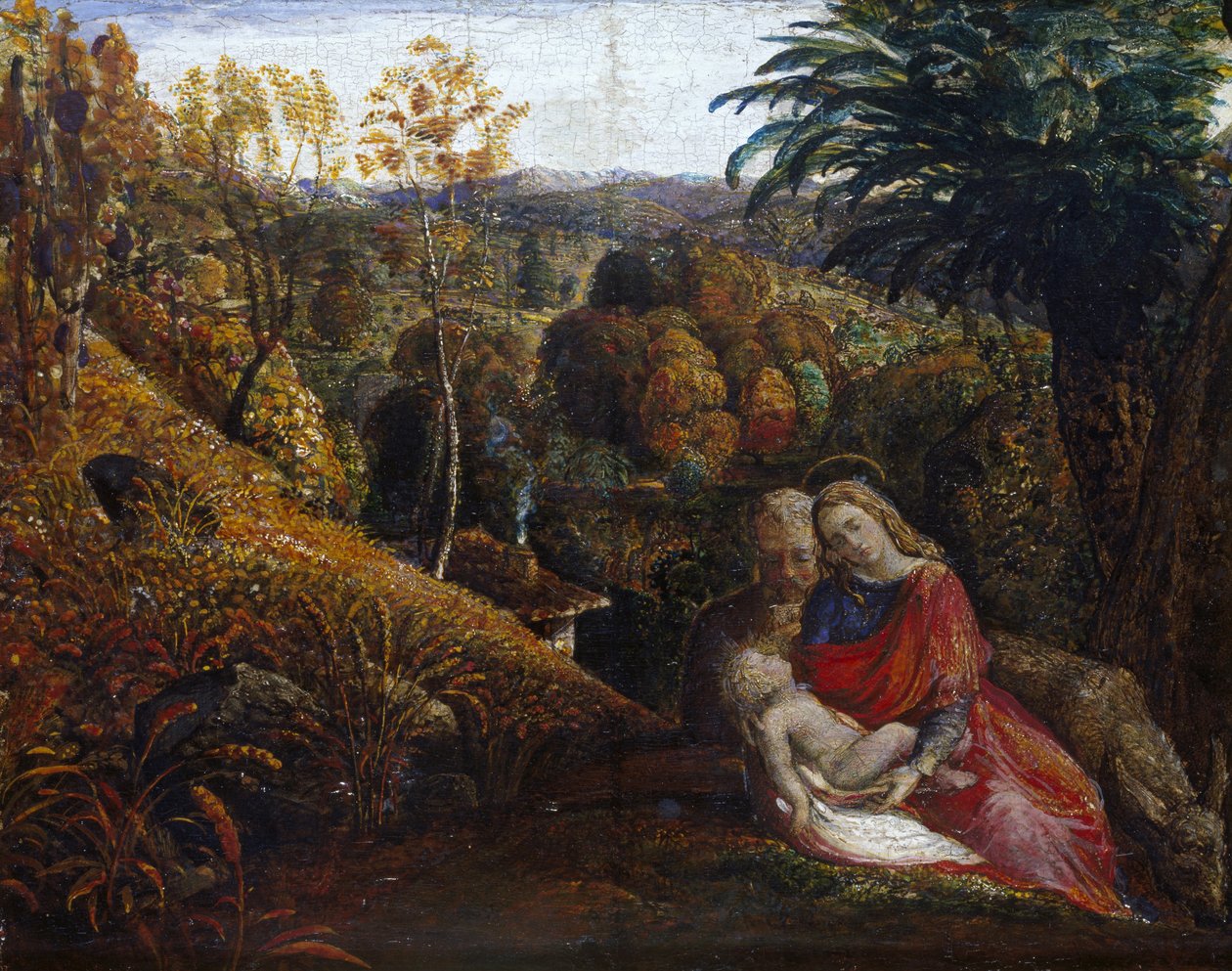 De rust tijdens de vlucht naar Egypte door Samuel Palmer