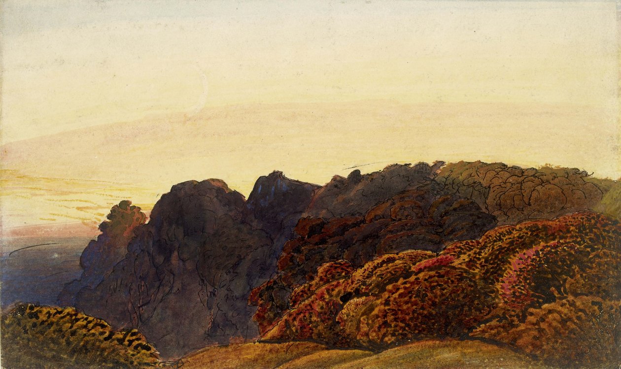 Gele Schemering, c.1830 door Samuel Palmer