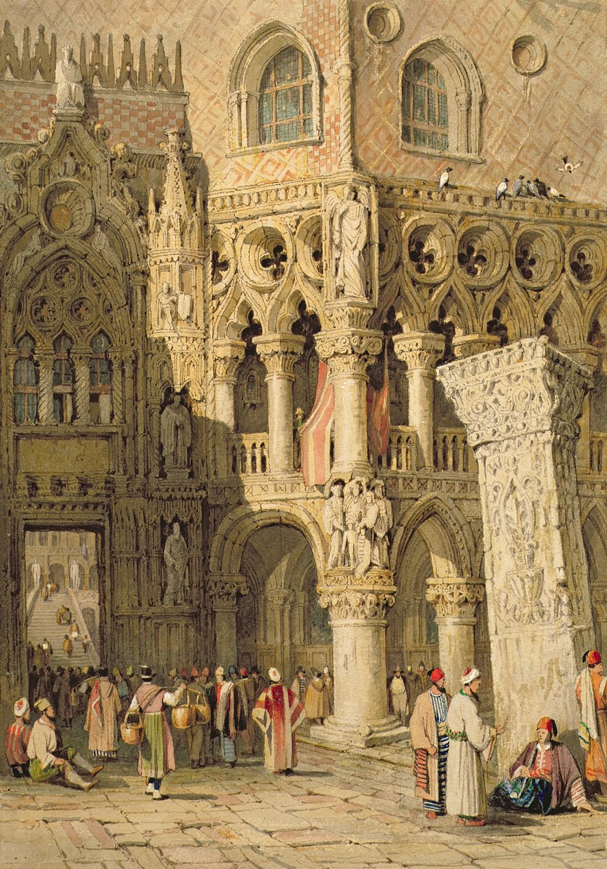 Het Dogenpaleis, Venetië door Samuel Prout