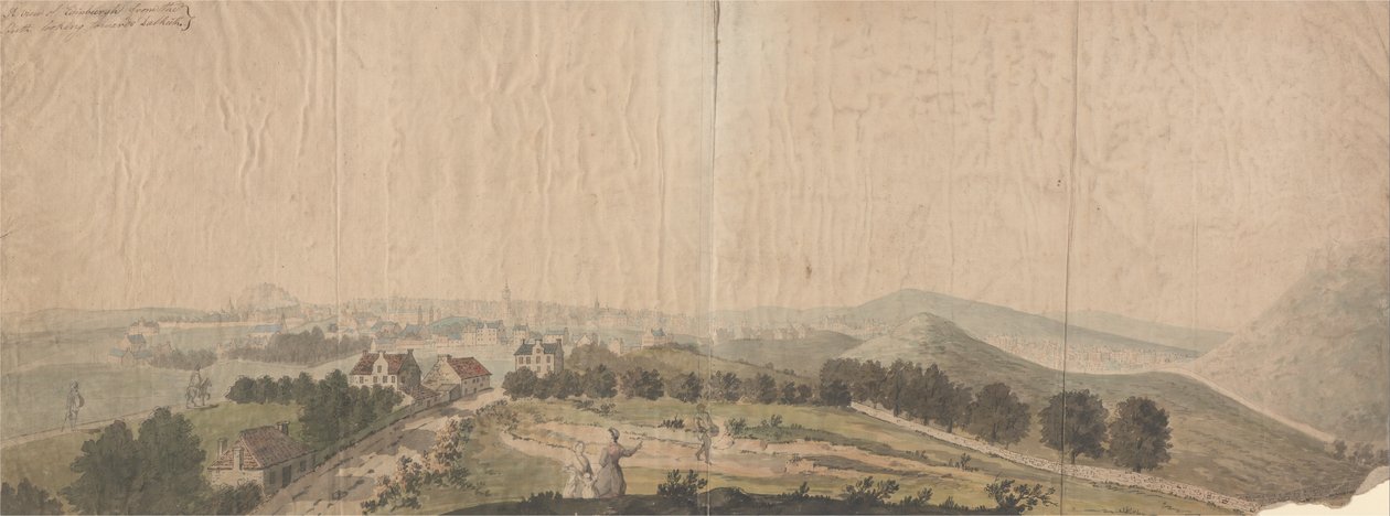 Een uitzicht op Edinburgh vanuit het zuiden richting Dalkeith door Samuel Scott
