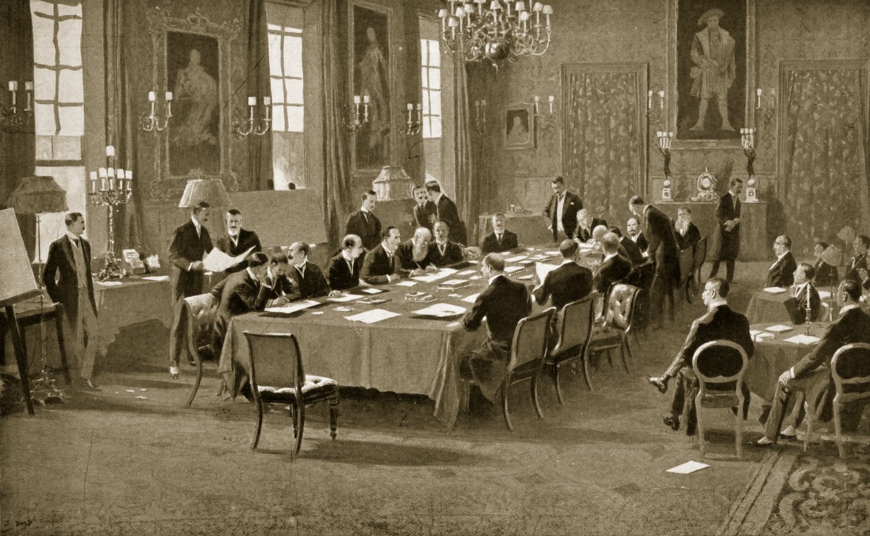Ondertekening van het Verdrag van Londen, 1913 door Samuel Begg