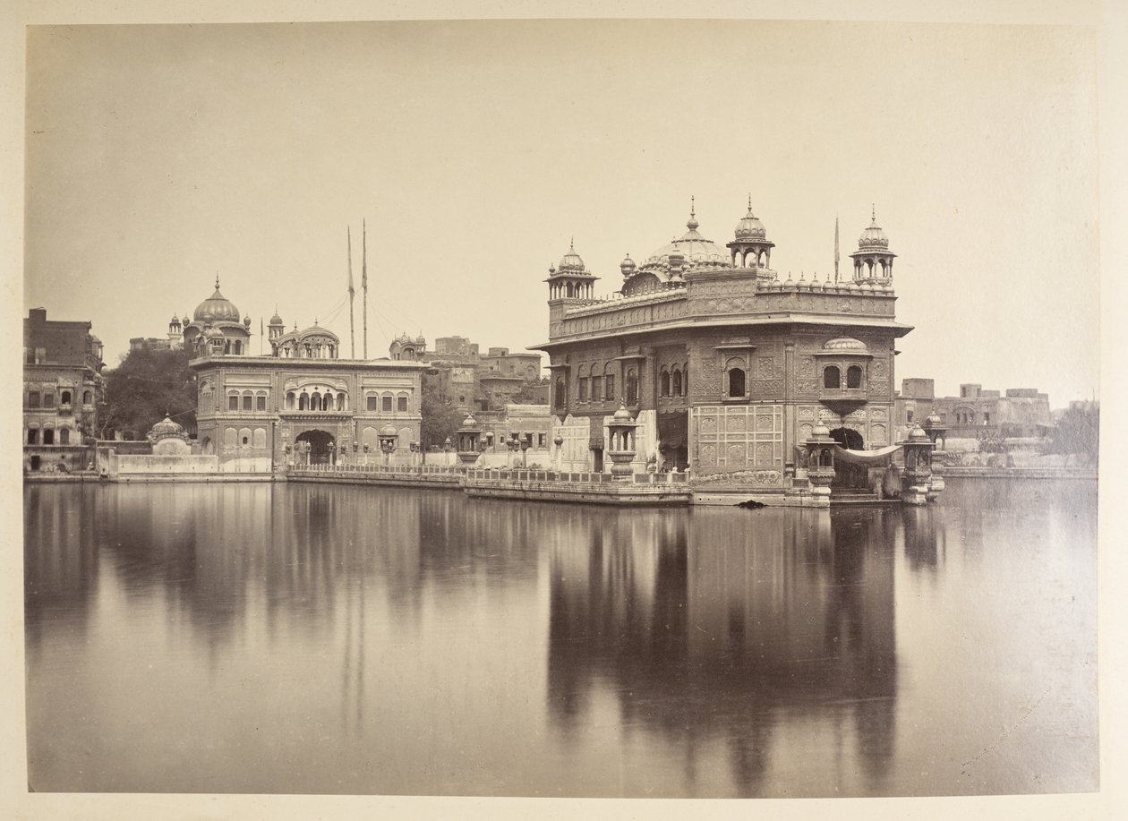 De Gouden Tempel, Umritsar. Fotograaf: Bourne, Samuel. Album met foto