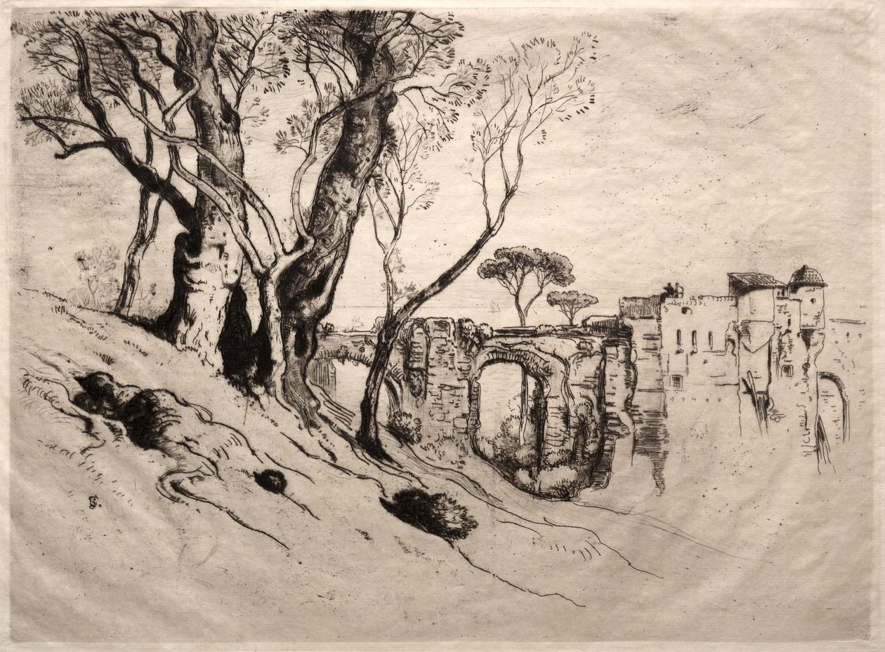 De Olijfbomen van de Rivièra, 1884 door Samuel Colman