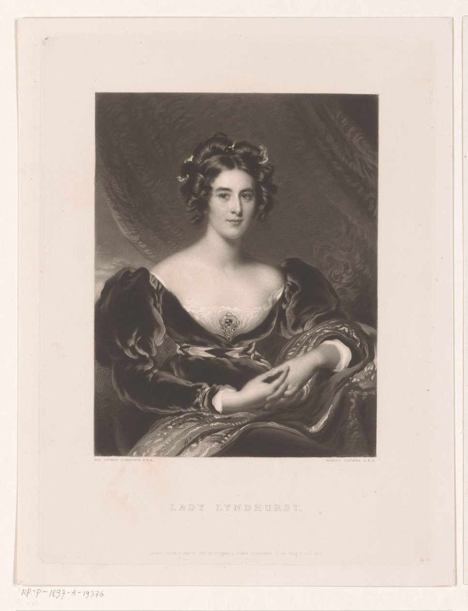 Portret van Sarah Garay Lyndhurst door Samuel Cousins