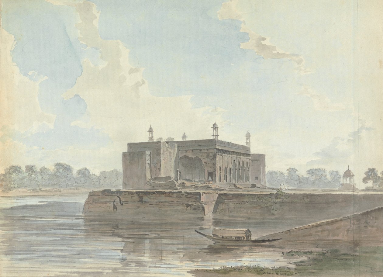 Verwoest Paleis bij een Rivier door Samuel Davis