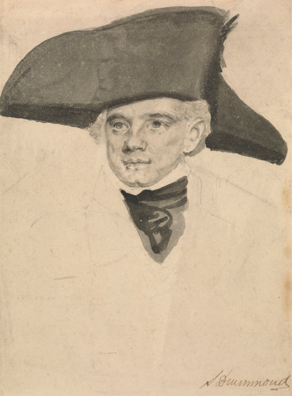 Portretstudie van een marineofficier door Samuel Drummond