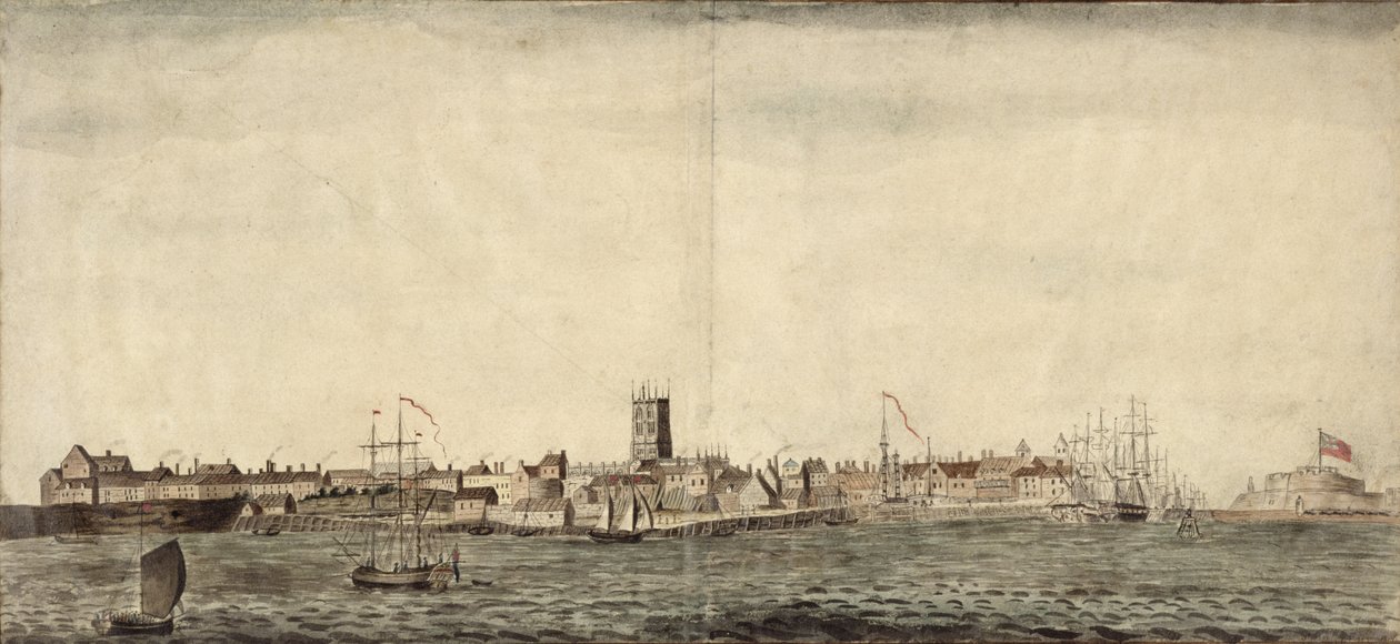 Zuid-oostelijk uitzicht op Kingston upon Hull door Samuel Heywood