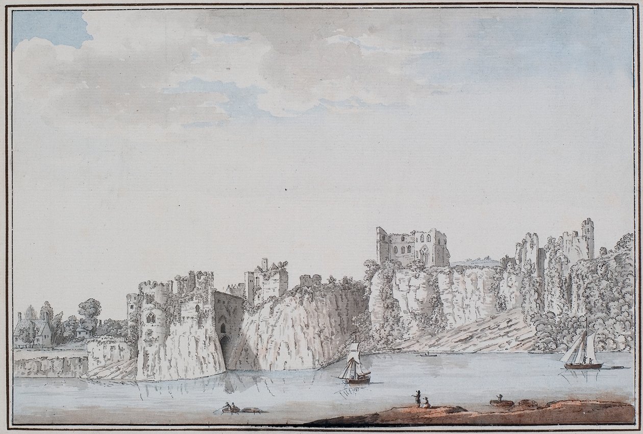 Chepstow Kasteel door Samuel Hieronymous Grimm