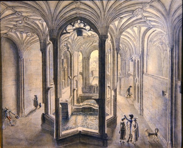 Interieur van Holywell Spa, Noord-Wales door Samuel Hieronymous Grimm