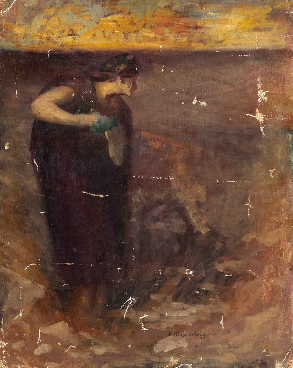 Studie vrouwelijk figuur (olieverf op doek) door Samuel Hirszenberg