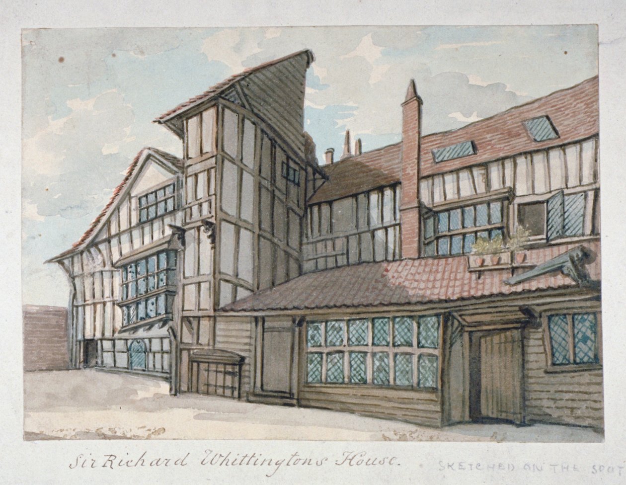 Huis van Sir Richard Whittington, Milton Street, City of London, 1800 door Samuel Ireland