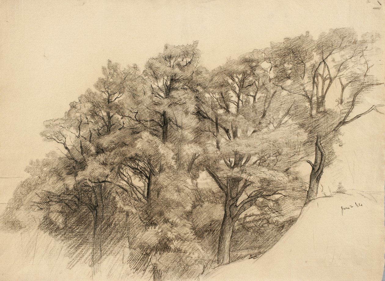 Landschap met bomen, 1884 door Samuel Isham