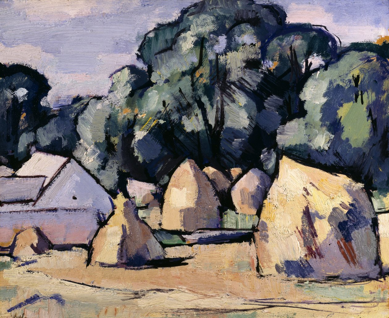 Laggan boerderijgebouwen bij Dalbeattie door Samuel John Peploe