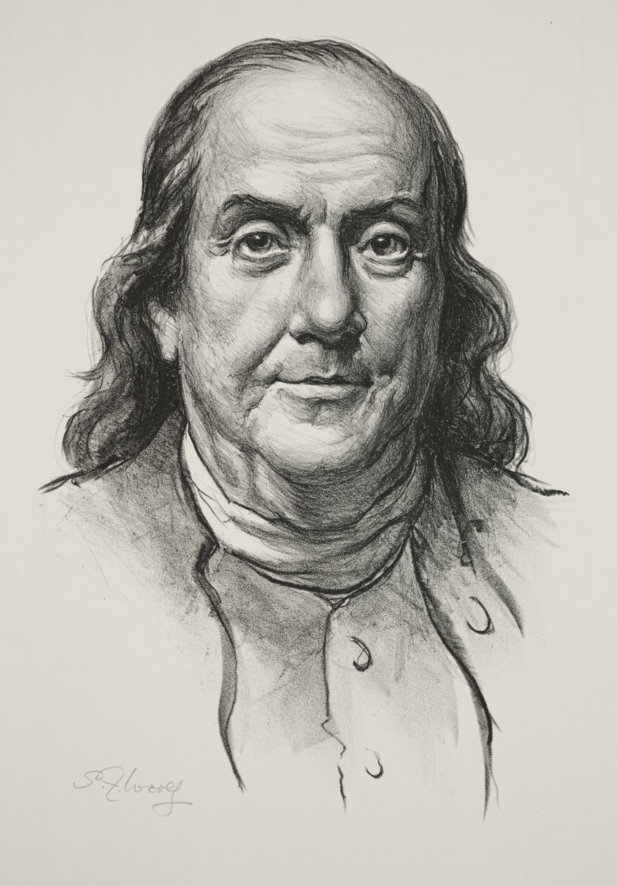 Benjamin Franklin door Samuel Johnson Woolf