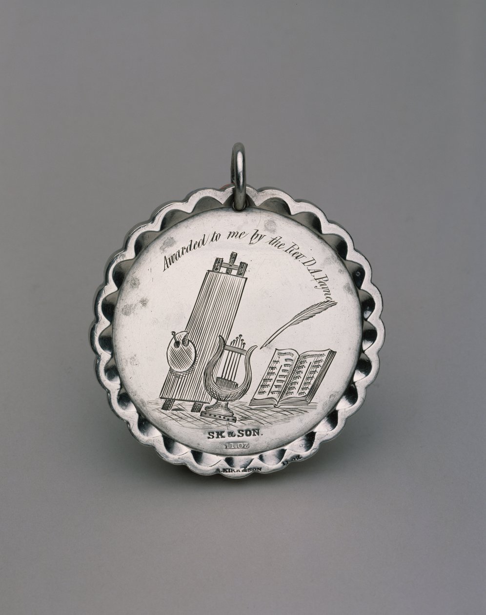 Borduurmedaille, ca. 1850 (zilver) door Samuel Kirk