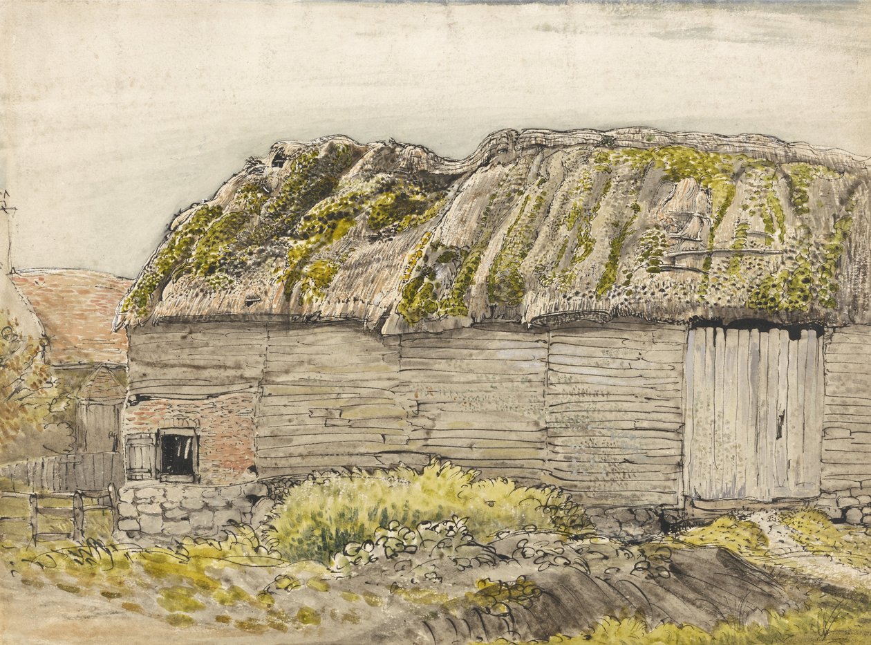 Een Schuur met een Mossig Dak, Shoreham door Samuel Palmer